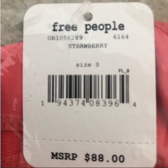 NWT Free People bodysuit size small Strawberry color - Picture 5 of 6